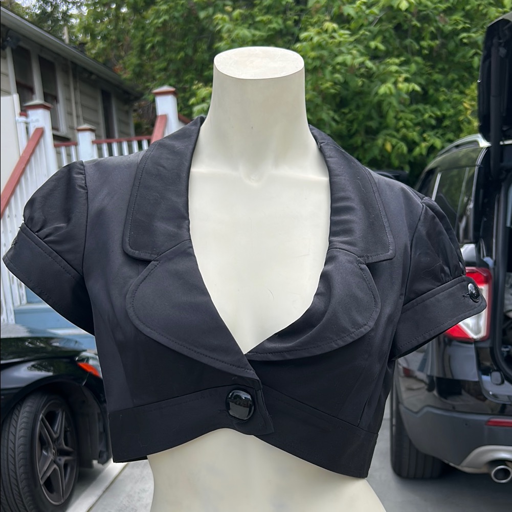 Bolero Jacket In Black Sateen